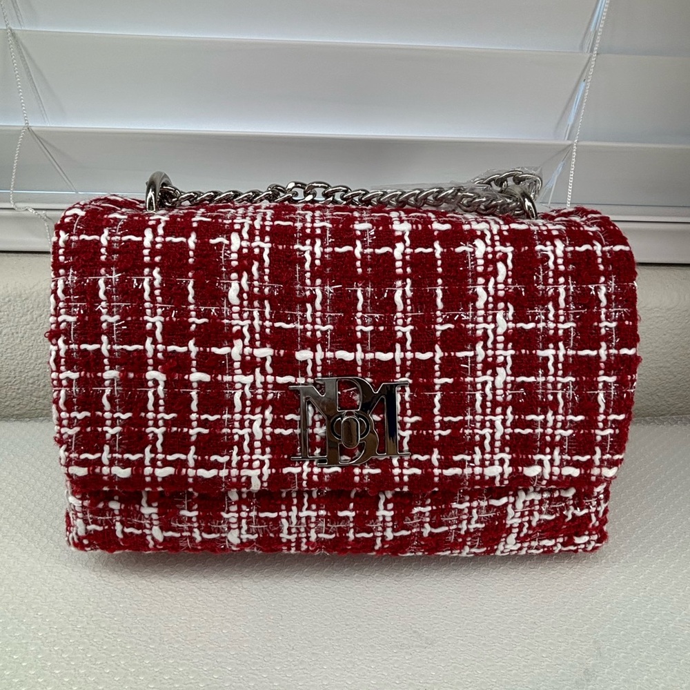 Badgley Mischka Crossbody Textured Red Messenger Bag